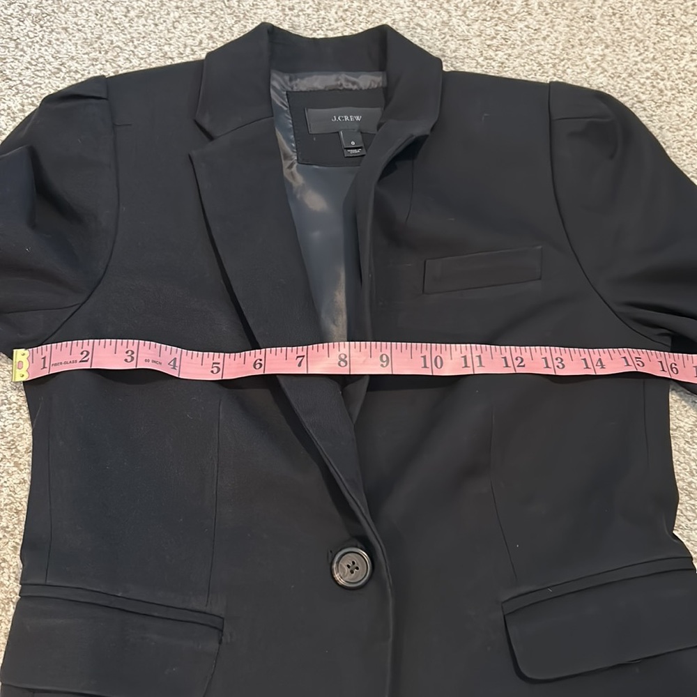 J. Crew Black Puff Sleeve Blazer in Stretchy Cotton, 0 - Picture 11 of 12